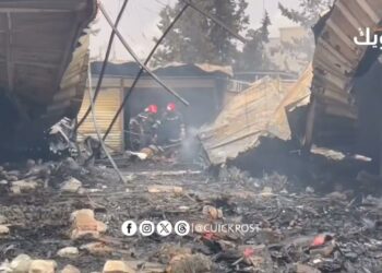 حريق مهول يأتي على أحد الأسواق بوجدة استدعى تدخل المطافئ