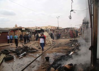 حريق هائل يلتهم سوقاً في بوجدة