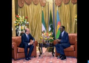 رئيس غينيا الاستوائية يستقبل مبارك رئيس مجلس المستشارين