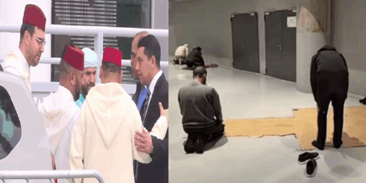 مفارقة الصلاة في الملاعب المغربية.. إمام لبعثة “المنتخب الجزائر ” و”كرتون” للجماهير