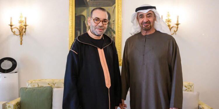 الشيخ محمد بن زايد يستقبل جلالة الملك محمد السادس بالرباط